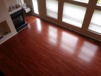 Great room hardwood after installation