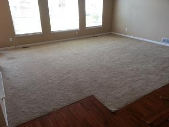 Family room carpet before installation